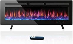 Electric Fireplace 50 Inch, Home4me Fireplace Heater Freestanding, Recessed And Wall Mounted Fireplace 750/1500W, Remote Control With Timer, Touch Screen, Low Noise, 12 Adjustable Flame Colors -Solo Stoves Shop 41FUWbcdeqL. AC