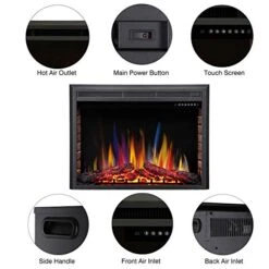 R.W.FLAME 39" Electric Fireplace Insert,Freestanding & Recessed Electric Stove Heater,Touch Screen,Remote Control,750W-1500W With Timer & Colorful Flame Option -Solo Stoves Shop 41FqaiSmu4L