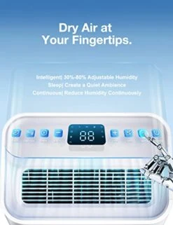BUBLUE 4500 Sq. Ft Dehumidifier For Basements, Home And Large Room With Auto Or Manual Drainage | 40db Industry Leading Noise Reducing | Integrated Air Filters, 3 Operation Modes And 24 Hr Timer -Solo Stoves Shop 41GZI9nELAL