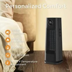 KopBeau Oscillating Space Heater For Indoor Use, 1500W Electric & Portable Heater Ceramic Tower Heater With Remote, 1S Fast Heating, 24Hrs Timer, Wind Direction Adjust, Safe For Bedroom Office Garage -Solo Stoves Shop 41Gg9XSk7VL