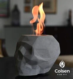 Colsen Tabletop Rubbing Alcohol Fireplace Indoor Outdoor Fire Pit Portable Fire Concrete Bowl Pot Fireplace (Skull) (Gray) -Solo Stoves Shop 41GtPOwKCNL