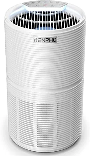 RENPHO Air Purifiers For Bedroom, HEPA Filter Air Purifiers With 22dB Quiet 4 Speed Control For Allergies, Pets, Smoke, Dust, Pollen, Small Air Cleaner For Home Office Living Room Kitchen, White 9 RENPHO Air Purifiers For Bedroom, HEPA Filter Air Purifiers With 22dB Quiet 4 Speed Control For Allergies, Pets, Smoke, Dust, Pollen, Small Air Cleaner For Home Office Living Room Kitchen, White - Image 9