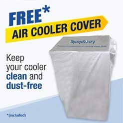 Symphony Portable Evaporative Air Cooler 5300 CFM For Large Room Home Office School Garage Indoor Outdoor Events With 3 Side Honeycomb Cooling Pads Auto Swing 3 In 1 Swamp Air Cooler & Conditioner | 33 Gallon Water Tank (Movicool 125, Grey) -Solo Stoves Shop 41H0vqb17OL