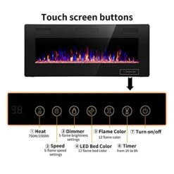 ZAFRO Electric Fireplace 42'' With Remote Control, Recessed Wall Mounted Electric Fireplace With Adjustable 12-Color Flame Brightness & Speed -Solo Stoves Shop 41HfPmTUdeL