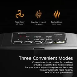 IRIS USA WOOZOO 1500-Watt Oscillating Portable Heater With Motion Sensor, Space Ceramic Fan For Desk, Fast Heating Indoor Room, Child Safe Personal Quiet Heater With Built-in Thermometer, Black -Solo Stoves Shop 41IHkE1lJkL