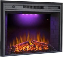 Valuxhome Electric Fireplace, 36 Inches Fireplace Insert With Overheating Protection, Fire Crackling Sound, Remote Control, 750/1500W, Black -Solo Stoves Shop 41J0P7kVM L. AC