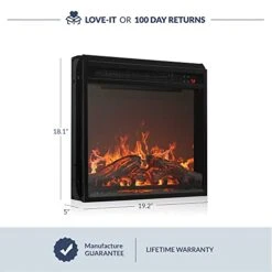 BELLEZE 18" Electric Fireplace Insert, Recessed Fireplace Heater With Remote Control, Indoor Fireplace Heater With Adjustable Brightness, Timer, Automatic Temperature Control, Black 10 BELLEZE 18" Electric Fireplace Insert, Recessed Fireplace Heater With Remote Control, Indoor Fireplace Heater With Adjustable Brightness, Timer, Automatic Temperature Control, Black -Solo Stoves Shop 41J6OLuEE9L