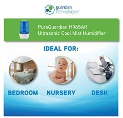 Pure Guardian H965AR Ultrasonic Cool Mist Humidifier, 70 Hrs. Run Time, 1 Gal. Tank Capacity, 320 Sq. Ft. Coverage, Small Rooms, Filter Free, Silver Clean Treated Tank, Includes Essential Oil Tray 7 Pure Guardian H965AR Ultrasonic Cool Mist Humidifier, 70 Hrs. Run Time, 1 Gal. Tank Capacity, 320 Sq. Ft. Coverage, Small Rooms, Filter Free, Silver Clean Treated Tank, Includes Essential Oil Tray -Solo Stoves Shop 41JOP3u8bwL