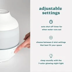 Homedics TotalComfort Humidifier – Large Air Humidifiers For Bedroom, Plants, Office – Cool Mist, Essential Oil Pads And Built-In Timer, 7-Color Night-Light, 2 Mist Settings, White 7 Homedics TotalComfort Humidifier – Large Air Humidifiers For Bedroom, Plants, Office – Cool Mist, Essential Oil Pads And Built-In Timer, 7-Color Night-Light, 2 Mist Settings, White -Solo Stoves Shop 41KFcgzb21L