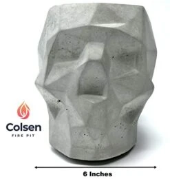 Colsen Tabletop Rubbing Alcohol Fireplace Indoor Outdoor Fire Pit Portable Fire Concrete Bowl Pot Fireplace (Skull) (Gray) -Solo Stoves Shop 41KfFQWoOcL