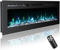 70 Inch Electric Fireplace Inserts, Wall Mounted Fireplace, Led Fireplace With Logs, Recessed Electric Fireplace With Remote Control, Linear Fireplace, 9 Multi Color Flames, 750/1500W 15 70 Inch Electric Fireplace Inserts, Wall Mounted Fireplace, Led Fireplace With Logs, Recessed Electric Fireplace With Remote Control, Linear Fireplace, 9 Multi Color Flames, 750/1500W -Solo Stoves Shop 41KlfpLRr8L. AC