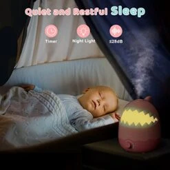Bucexo Humidifiers For Baby Kids Bedroom - 1.6L Ultrasonic Cool Mist Humidifier For Nursery,3 In 1 Humidifier With Diffuser,nightlight,Timer,BPA Free,Shark -Solo Stoves Shop 41LnhqkWdVL