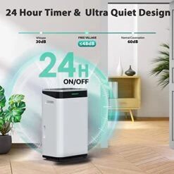 FREE VILLAGE Dehumidifier, 45 Pint (50 Pint Under 90°F/90% RH) Dehumidifiers For Home Up to 3500 Sq. Ft, Digital Control Panel, Auto Drainage, 24 Hr Timer, Dehumidifier For Basement, Bathroom, Bedroom -Solo Stoves Shop 41MBXfANpDL