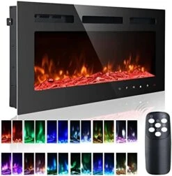 50 Inch Electric Fireplace Inserts, Quiet Wall Mounted Fireplace, Led Fireplace For Living Room, Recessed Electric Fireplace, Linear Fireplace, Logs & Crystal, 750/1500W -Solo Stoves Shop 41N3rMpEN L. AC