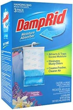 DampRid Lavender Vanilla Hanging Bag Moisture Absorber For Closets - Odor Eliminator - 3 Pack (16oz. Ea.); Traps Excess Moisture For Fresher, Cleaner Air -Solo Stoves Shop 41NKfXU3 kL. AC