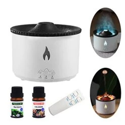Upgraded Ultrasonic Essential Oil Diffuser 2 Color Volcano & Flame Light 2 Scents Oil Air Humidifier Timer Auto Shut-Off Aroma Diffuser For TikTok Bedroom Spa Yoga Office Gift Ideal For Women