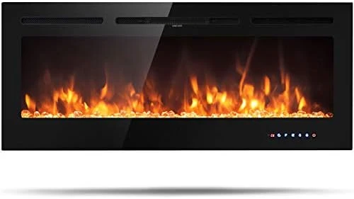 Tangkula 36 Inches Electric Fireplace Insert With Thermostat, In-Wall Recessed And Wall Mounted 1500 W Faux Fireplace, Touch Screen Control, 9 Flamer Color, Temperature Control & Timer (36 Inches) 7 Tangkula 36 Inches Electric Fireplace Insert With Thermostat, In-Wall Recessed And Wall Mounted 1500 W Faux Fireplace, Touch Screen Control, 9 Flamer Color, Temperature Control & Timer (36 Inches) - Image 7