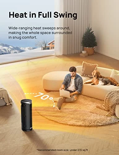Dreo Space Heaters For Indoor Use, Electric Heater With Remote For Bedroom Large Room, 2022 Upgraded 1500W Fast Heating With Thermostat, Overheating & Tip-Over Protection, 70°Oscillating, Portable 5 Dreo Space Heaters For Indoor Use, Electric Heater With Remote For Bedroom Large Room, 2022 Upgraded 1500W Fast Heating With Thermostat, Overheating & Tip-Over Protection, 70°Oscillating, Portable - Image 5