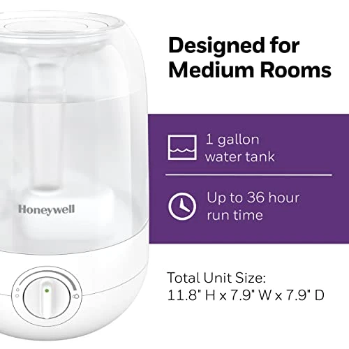 Honeywell Ultra Comfort Cool Mist Humidifier, White – Cool Mist Humidifier For Bedroom Or Office , 1.0 Gallon 6 Honeywell Ultra Comfort Cool Mist Humidifier, White – Cool Mist Humidifier For Bedroom Or Office , 1.0 Gallon - Image 6
