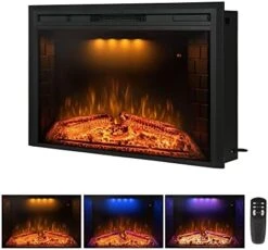 Benrocks 36'' Electric Fireplace Inserts, Recessed & Built In Wall Electric Fireplace Heater With Fire Crackling Sound, Adjustable Top Light & Flame Speed, Overheating Protection, 750/1500W Black 23 Benrocks 36'' Electric Fireplace Inserts, Recessed & Built In Wall Electric Fireplace Heater With Fire Crackling Sound, Adjustable Top Light & Flame Speed, Overheating Protection, 750/1500W Black -Solo Stoves Shop 41OO52IMsyL. AC