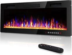 Vitesse 50 Inch Ultra-Thin Electric Fireplace In-Wall Recessed And Wall Mounted Fireplace Heater,Linear Fireplace With Multicolor Flame,Timer,Low Noise,750/1500W,Touch Screen & Remote Control(50’’) -Solo Stoves Shop 41OUD6utjQL. AC