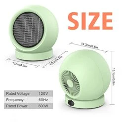 Coolfor Space Heater,PTC Ceramic Electric Desktop Heater High Output Fan For Home Bedroom Office Desk Indoor Use(Green) -Solo Stoves Shop 41Ppql0TuDL