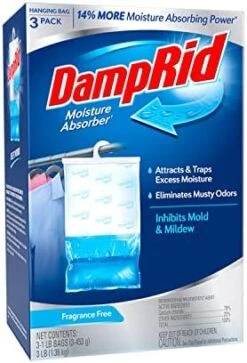 DampRid Fresh Scent Hanging Moisture Absorber, 16 Oz., 3 Pack - Eliminates Musty Odors For Fresher, Cleaner Air, Ideal For Closet, 14% More Moisture Absorbing Power*- Blue -Solo Stoves Shop 41Q6TCnWM8L. AC