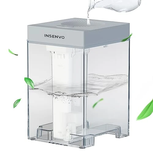 INSENVO Humidifier 7.5L For Large Bedroom, Top Fill& Anti-leak Design, Ultrasonic Cool Mist Air Humidifers Indoor For Baby&Plants, Disassemble&Clean Easily, Visualized Water Tank, Auto Shut-off, Grey 1 INSENVO Humidifier 7.5L For Large Bedroom, Top Fill& Anti-leak Design, Ultrasonic Cool Mist Air Humidifers Indoor For Baby&Plants, Disassemble&Clean Easily, Visualized Water Tank, Auto Shut-off, Grey