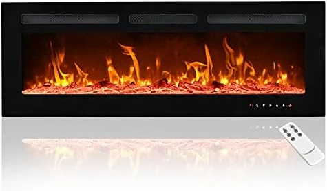 E EUHOMY 50-inch Electric Fireplace, Recessed And Wall Mounted Fireplace Heater, Adjustable Brightness, Multiple Colors, Dual Control Remote And Touch Screen, Indoor Heater With Timer, 750W/1500W 7 E EUHOMY 50-inch Electric Fireplace, Recessed And Wall Mounted Fireplace Heater, Adjustable Brightness, Multiple Colors, Dual Control Remote And Touch Screen, Indoor Heater With Timer, 750W/1500W - Image 7