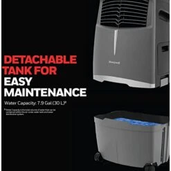 Honeywell 525 CFM 3-Speed Outdoor Rated Portable Evaporative Cooler (Swamp Cooler) For 491 Sq. Ft. With GFCI Cord -Solo Stoves Shop 41RE7x6U8iL