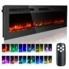 50 Inch Electric Fireplace Inserts, Quiet Wall Mounted Fireplace, Led Fireplace For Living Room, Recessed Electric Fireplace, Linear Fireplace, Logs & Crystal, 750/1500W