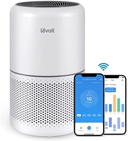 LEVOIT Air Purifier For Home Allergies Pets Hair In Bedroom, HEPA Filter, Covers Up To 1095 Sq.Foot Powered By 45W High Torque Motor, Remove Dust Smoke Pollutants, 0.3 Microns, Core 300, White 8 LEVOIT Air Purifier For Home Allergies Pets Hair In Bedroom, HEPA Filter, Covers Up To 1095 Sq.Foot Powered By 45W High Torque Motor, Remove Dust Smoke Pollutants, 0.3 Microns, Core 300, White - Image 8