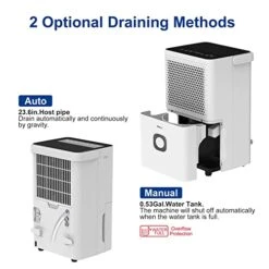 Shinco 30 Pints Dehumidifier For Home And Basements, 1500 Sq.Ft Dehumidifier With Drain Hose, Auto Or Manual Drainage, Auto Defrost, Quietly Remove Moisture, Activated Carbon Filter, 24HR Timer -Solo Stoves Shop 41SgV8Xp1kL