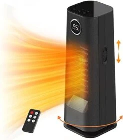 KopBeau Oscillating Space Heater For Indoor Use, 1500W Electric & Portable Heater Ceramic Tower Heater With Remote, 1S Fast Heating, 24Hrs Timer, Wind Direction Adjust, Safe For Bedroom Office Garage -Solo Stoves Shop 41SyGOmhyQL. AC