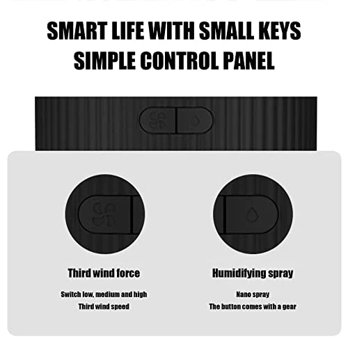 Hopwin Water Cooling Fan Usb Fan Desktop Turbine Spray Humidification, Rechargeable Cooler Spray Humidifier For Dorm Office Desktop, Portable Electric Fan For Family (Black) 5 Hopwin Water Cooling Fan Usb Fan Desktop Turbine Spray Humidification, Rechargeable Cooler Spray Humidifier For Dorm Office Desktop, Portable Electric Fan For Family (Black) - Image 5