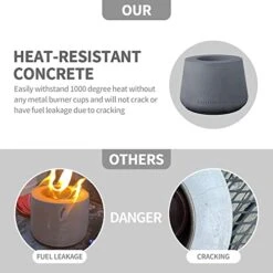 Durx-litecrete Concrete Tabletop Fire Pit, Table Top Fire Pit, Mini Tabletop Fireplace, Indoor Table Top Fire Pit Bowl, Personal Cement Fireplace, Outdoor Tabletop Fireplace -Solo Stoves Shop 41TPAZflojL