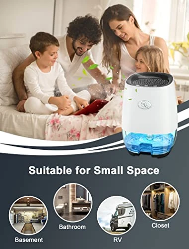 Dehumidifiers:Portable Dehumidifier For Home, Bedroom, Bathroom 35OZ Small Dehumidifiers Mini Dehumidifier With Auto Shut-off, 7 Colors Night Lights, Ultra Quiet For Closet RV Office 2 Dehumidifiers:Portable Dehumidifier For Home, Bedroom, Bathroom 35OZ Small Dehumidifiers Mini Dehumidifier With Auto Shut-off, 7 Colors Night Lights, Ultra Quiet For Closet RV Office - Image 2