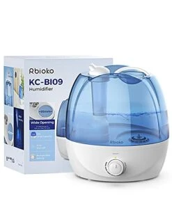 Rbioko® 2.6L Cool Mist Humidifiers For Bedroom Whisper Quiet, Ultrasonic Vaporizer For Baby & Nursery, Indoor Plants & Whole House -Adjustable 360 Rotation Nozzle, Easy To Clean, Auto-Shut Off