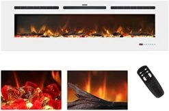 Kentsky 48 Inches Electric Fireplace Inserts, Recessed And Wall Mounted Fireplace Heater, Linear Fireplace W/Thermostat, Remote & Touch Screen, Multicolor Flame, Timer, Log & Crystal, 750W/1500W -Solo Stoves Shop 41UadzqpmZL. AC