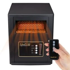 EdenPURE CopperSMART Infrared Heater Indoor Use Large Room And Small Room - ETL Listed, Electric Infrared Heater, 1000 To 1500 Watt Infrared Space Heater - Energy Efficient, Portable - Lifetime Filter