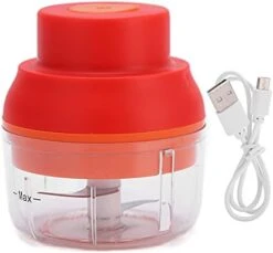 Portable And Cordless Mini Food Processor,with Stainless Steel Blade, Electric Garlic Chopper Vegetable Chopper Blender For Nuts Chili Onion Minced Meat And Spices BPA-Free(Red250ml) -Solo Stoves Shop 41Uf64Uup2L. AC