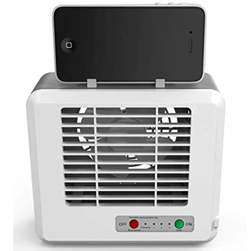 GVFTG USB Mini Air Cooler Portable Ice Crystal Air Conditioning Fan With Mobile Phone Stand Design 2 GVFTG USB Mini Air Cooler Portable Ice Crystal Air Conditioning Fan With Mobile Phone Stand Design - Image 2