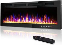 Vitesse 50 Inch Ultra-Thin Electric Fireplace In-Wall Recessed And Wall Mounted Fireplace Heater,Linear Fireplace With Multicolor Flame,Timer,Low Noise,750/1500W,Touch Screen & Remote Control(50’’) -Solo Stoves Shop 41V1way tpL. AC