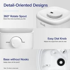 LEVOIT Top Fill Humidifiers For Bedroom (2.5L Large Tank), Cool Mist Ultrasonic Air Humidifier For Home Baby Nursery & Plants, Auto Shut-off And BPA-Free For Safety, Quiet, Knob Control, 360° Nozzle -Solo Stoves Shop 41VIfmQzkSL