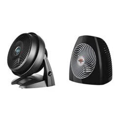 Vornado 630 Mid-Size Whole Room Air Circulator Fan & MVH Vortex Heater With 3 Heat Settings, Adjustable Thermostat, Tip-Over Protection, Auto Safety Shut-Off System, Black