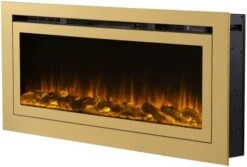 Touchstone Sideline Deluxe™ - Stainless Steel Electric Fireplace - 50 Inch Wide - In Wall Recessed - 5 Flame Settings - Multiple Color Flame - 1500W Heater - Log & Crystal Hearth Options- 86273 -Solo Stoves Shop 41WIxBYsBEL. AC