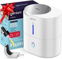 GENIANI Portable Small Cool Mist Humidifiers 250ML - USB Desktop Humidifier For Plants, Office, Car, Baby Room With Auto Shut Off & Night Light - Quiet Mini Humidifier (White) -Solo Stoves Shop 41WPRw1bo8L. AC