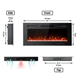 Maxhonor Electric Fireplace Insert Wall Mounted Freestanding Heater With Remote Control, 1500/750W (40inch, Black) 16 Maxhonor Electric Fireplace Insert Wall Mounted Freestanding Heater With Remote Control, 1500/750W (40inch, Black) -Solo Stoves Shop 41X2aDUiC2L