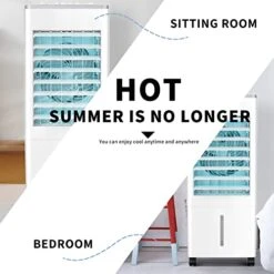 Air-Conditioning Fans Refrigerator 6.5 L Capacity Energy-Saving Small Air Conditioner Air Cooler The Cold Wind Fan The Dormitory Office Mobile Air Fan White-27.5*27.5*59.5cm