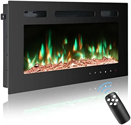 70 Inch Electric Fireplace Inserts, Wall Mounted Fireplace, Led Fireplace With Logs, Recessed Electric Fireplace With Remote Control, Linear Fireplace, 9 Multi Color Flames, 750/1500W 5 70 Inch Electric Fireplace Inserts, Wall Mounted Fireplace, Led Fireplace With Logs, Recessed Electric Fireplace With Remote Control, Linear Fireplace, 9 Multi Color Flames, 750/1500W - Image 5